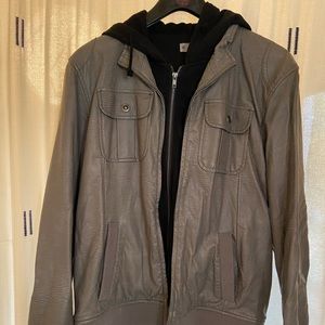Gray Charles and 1/2 synthetic leather jacket